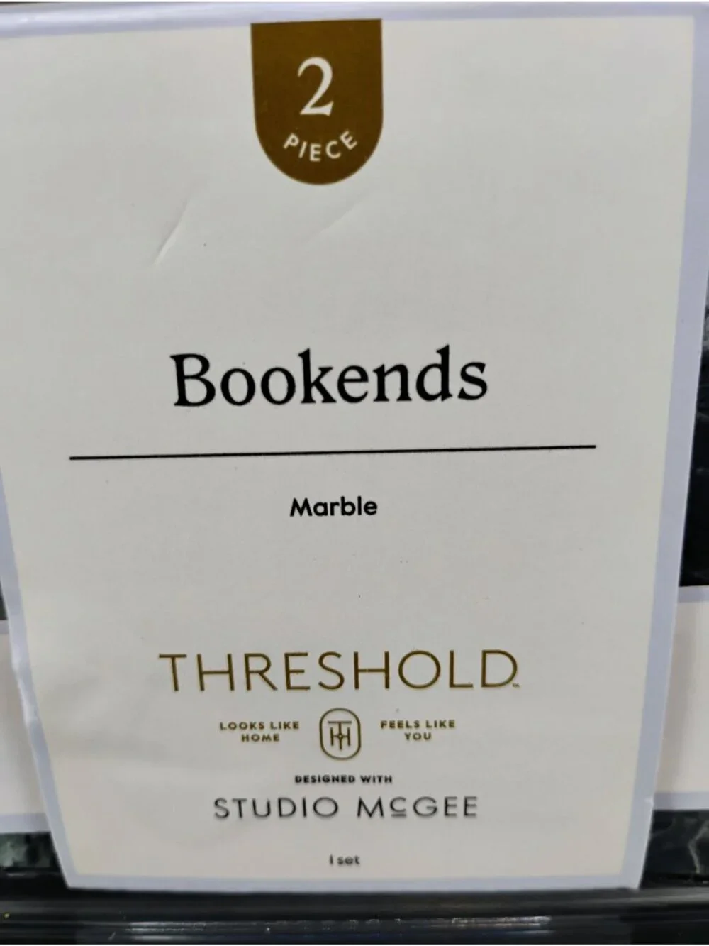 Decorative Marble Bookends By Threshold Studio McGee 2 Pc Set